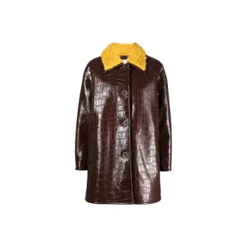 STAND STUDIO Long-sleeve Faux-leather Jacket