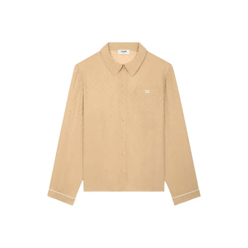 CELINE Triomphe Shirt Women's Khaki-0