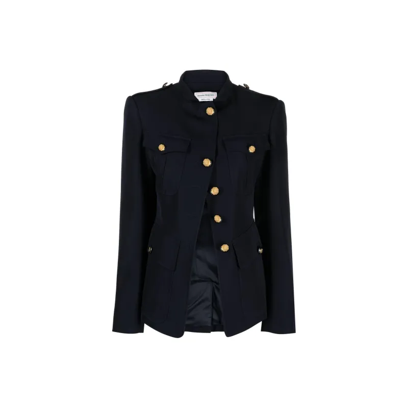 Alexander McQueen Single-Breasted Twill Jacket-0