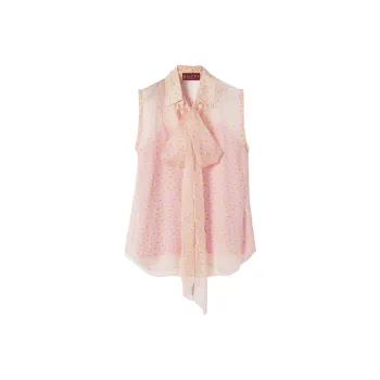 GUCCI Printed Neck Bow Sleeveless Top