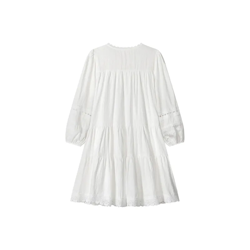JOSR Long Sleeved Dress Women's White-1