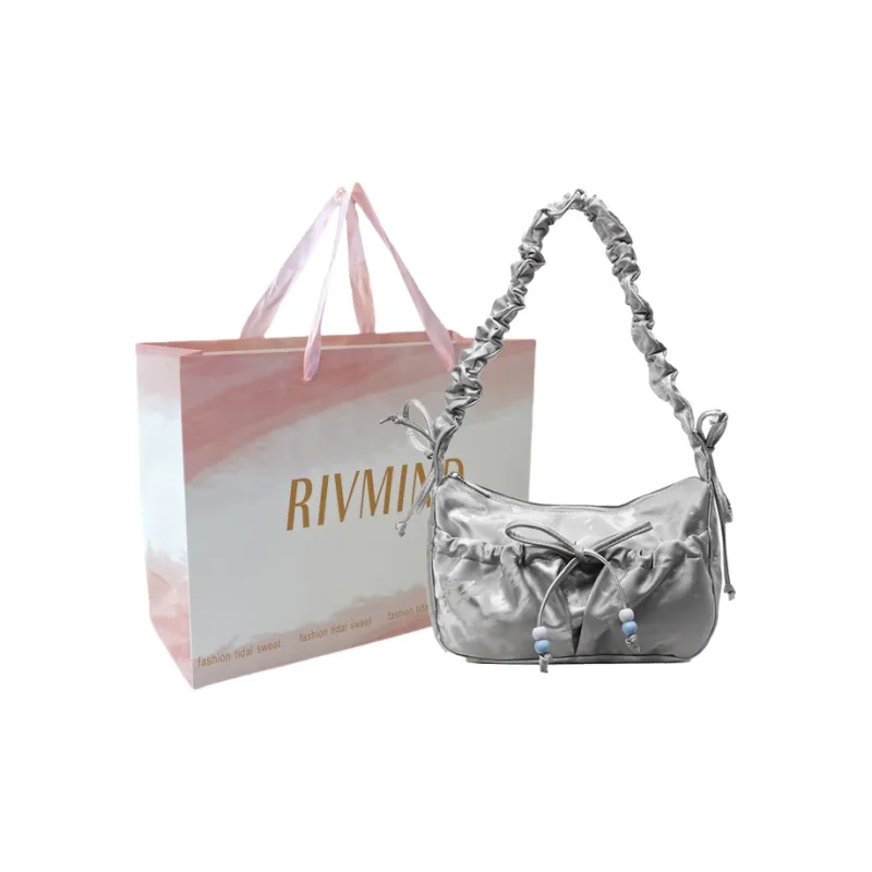 RIVMIND PU Shoulder Bag Regular Women's Ecru/Pink/Yellow/Silver/Black-22