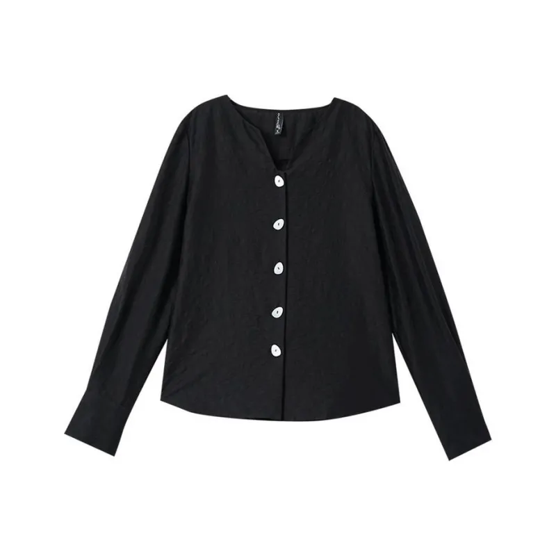 OUNIXUE Shirts Women's Black-0