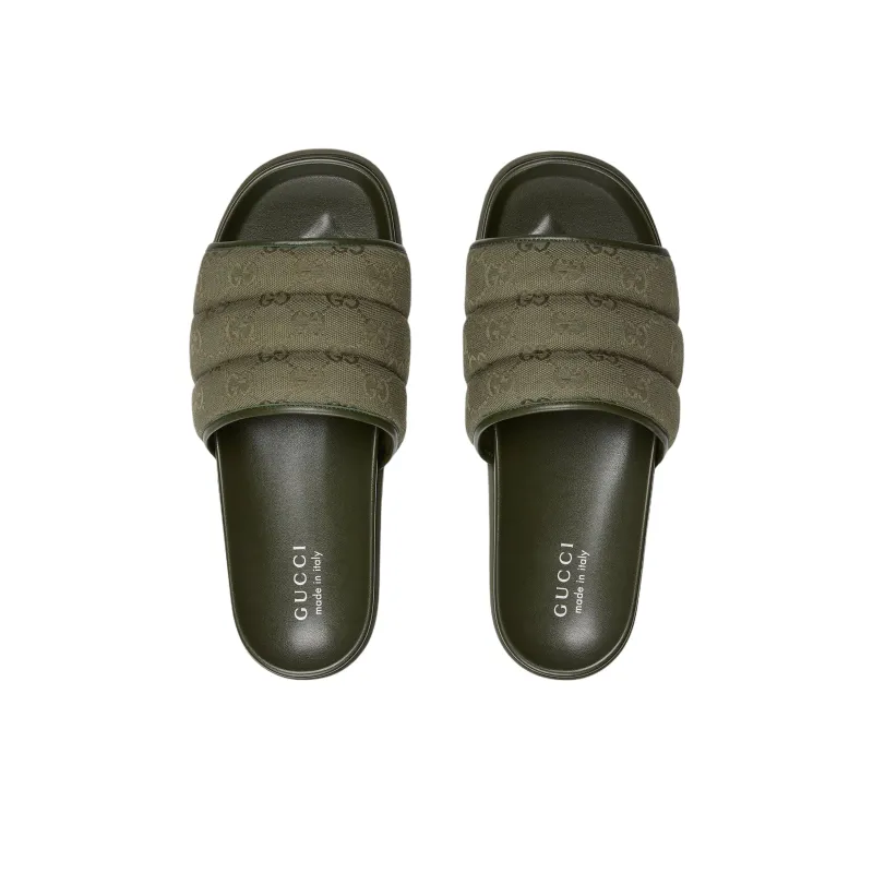 GUCCI Slide Slippers Men's Dark Green-3