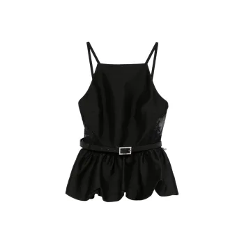 Self portrait Taffeta Peplum Top