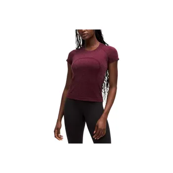 Lululemon Swiftly Tech T Shirt Women's Parallel Texture Garnet Red/Berry Red