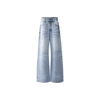 EMINU Jeans Unisex Washed Blue