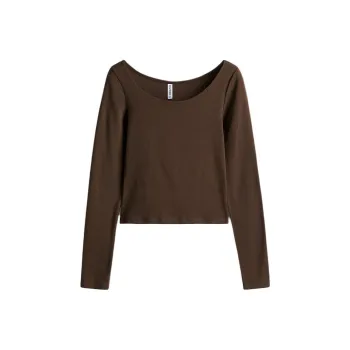 H&M T Shirts Women's Dark Brown