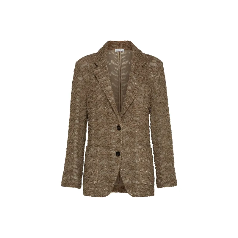 Brunello Cucinelli Lace appliqué Blazer-0