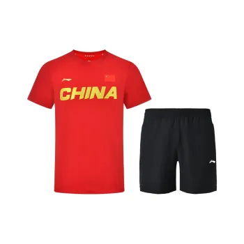 LiNing Casual Sportswear Unisex Red Top+Black Bottom