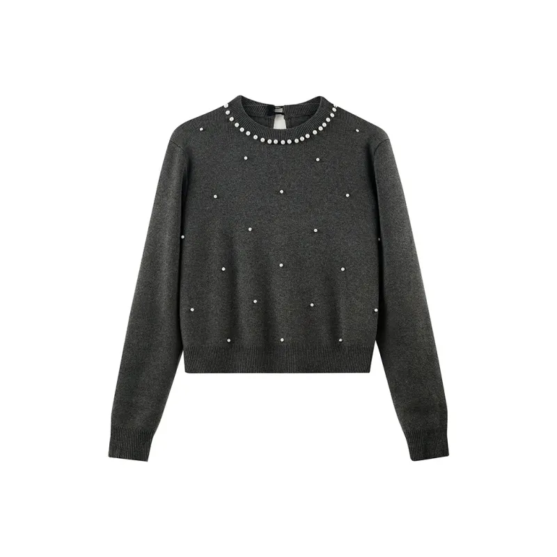 She Enjoys Knitwear Women's Dark Gray-0
