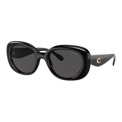 COACH Injection Molded Oval Sunglasses Women's Black