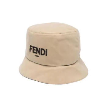FENDI Polyester Bucket Hats Unisex Beige