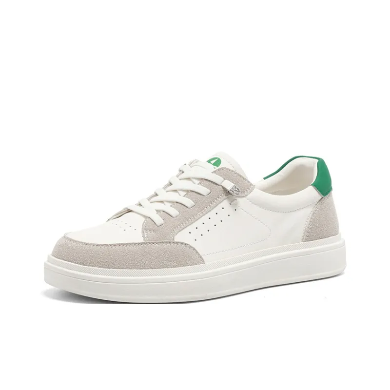 NAVIGARE Small Sailboat Height Increasing Low Top Casual Shoes Women's Beige Green-1