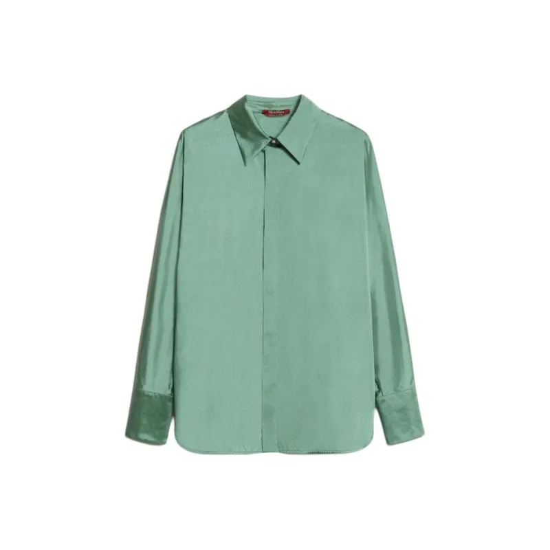 MaxMara Metallic-sheen Long-sleeve Shirt-0
