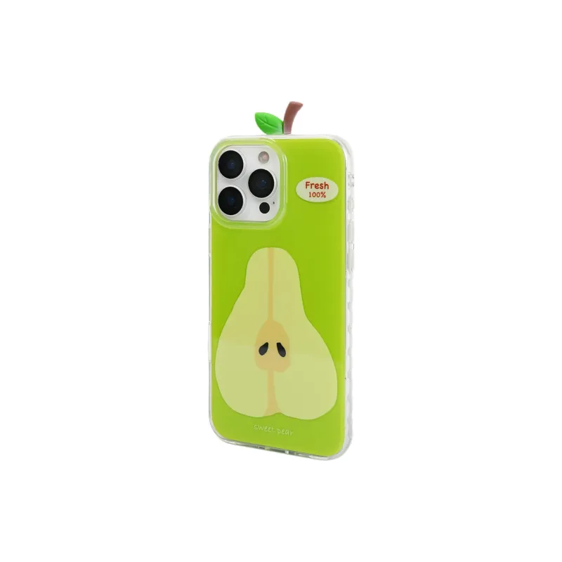 Wei Xin Acrylic Material Graffiti Watermelon Pear Phone Cases Compatible With IPhone 16/15 Pro Max/Apple 13/14 Pro/Max-2