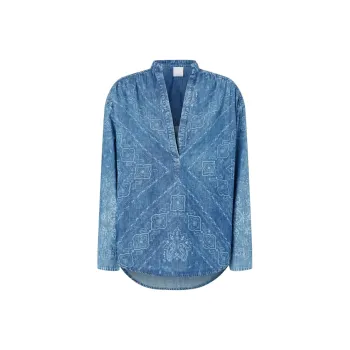 PINKO Bandana print Denim Blouse