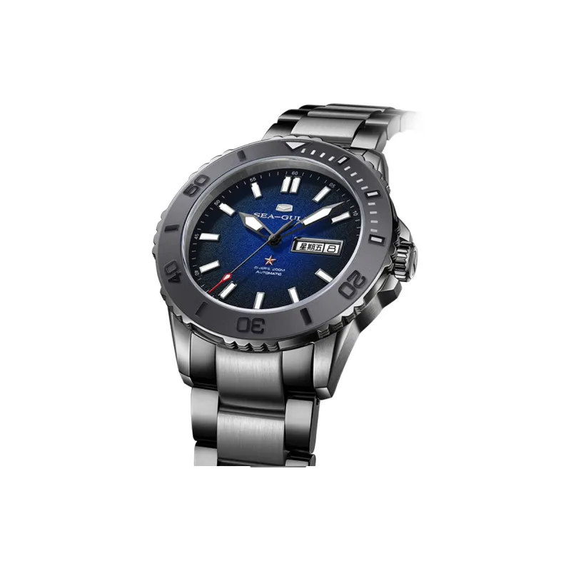 Sea Gull Ocean Automatic Mechanical Movement Stainless Steel Watchband Watch Men's Watches Blue Dial-1