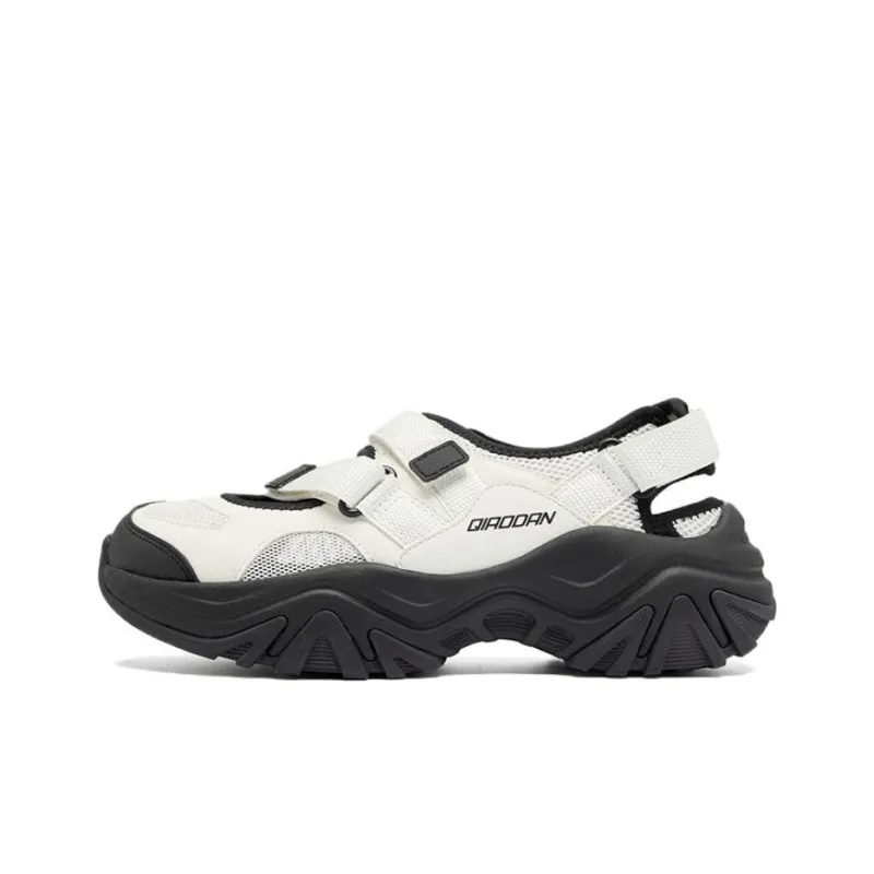 QIAODAN Slip Resistant, Abrasion Resistant, Anti Collision River Trekking Shoes Women's White Black-0