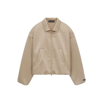 Fear Of God Essentials Women's Satin Nylon Bomber Jacket Desert Sand