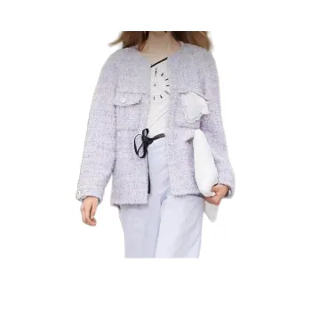 CHANEL Jackets Coats Women's Purple