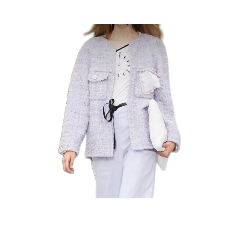 CHANEL Jackets Coats Women's Purple-0