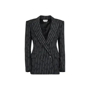 Alexander McQueen Double Breasted Striped Blazer