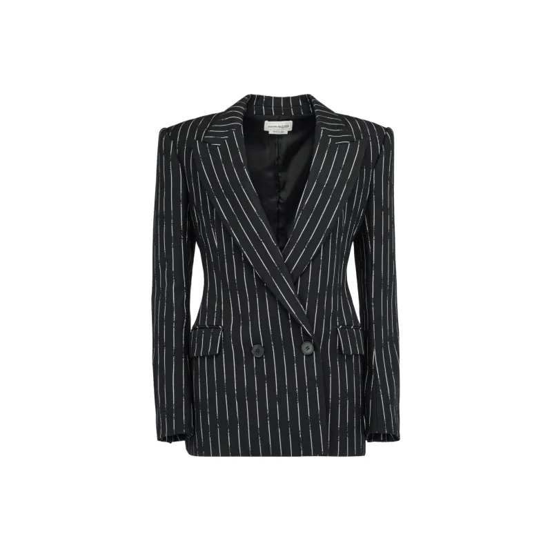 Alexander McQueen Double Breasted Striped Blazer-0