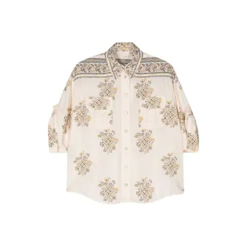 Zimmermann Pointillism print Safari Shirt
