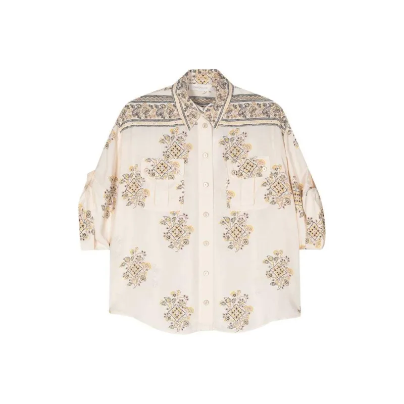 Zimmermann Pointillism print Safari Shirt-0