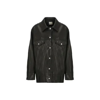 KHAITE Grizzo Leather Jacket 'Black'