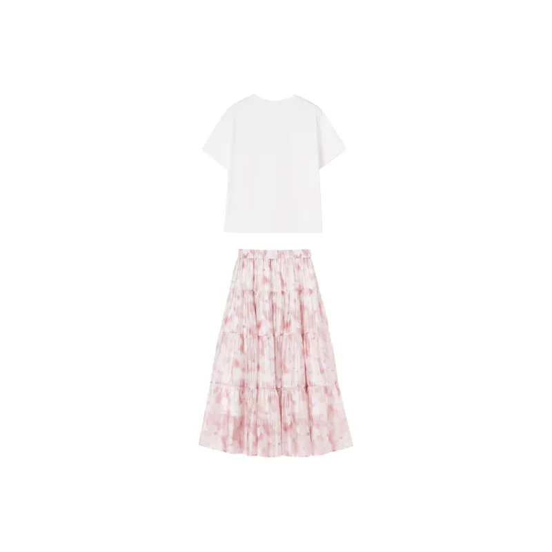 XIANGYING Skirt Set Women's Pink-1