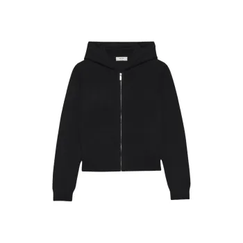 ARITZIA Cashmere Hooded Zip- Up Cashmere Sweater Women's Black
