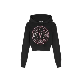 VERSACE JEANS COUTURE Logo print Cropped Hoodie