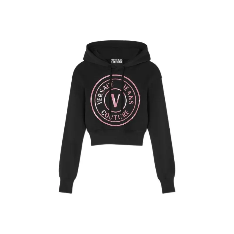 VERSACE JEANS COUTURE Logo print Cropped Hoodie-0