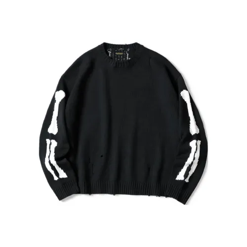 Kapital 5G Cotton Knit Bone Crewneck Black