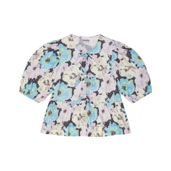 GANNI Printed Blouse