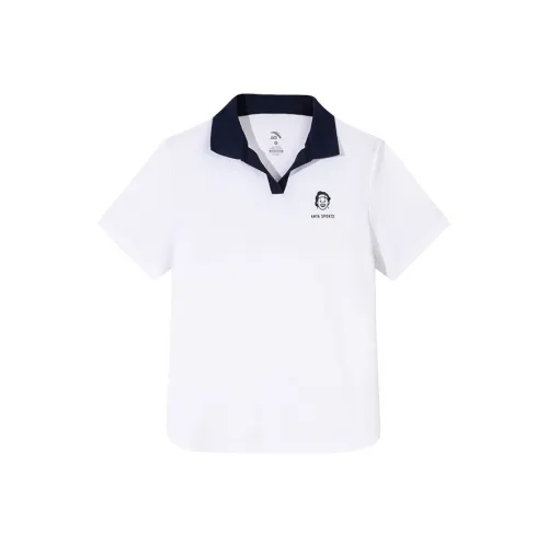 Anta Sports Lifestyle Collection Lifestyle Collection Polo Shirt Women's Pure White/Maya Blue