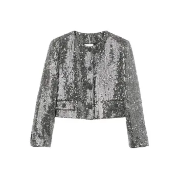 Sandro Sequinned Cropped Jacket