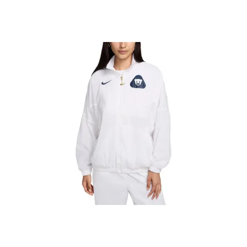 Nike Pumas UNAM Essential Jackets Coats Women's White/Obsidian Color