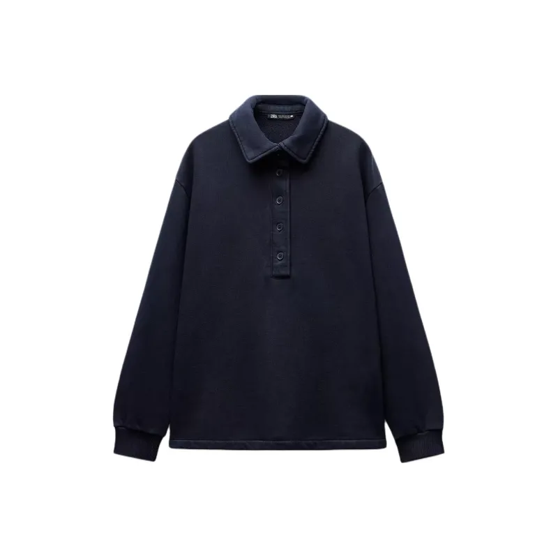 ZARA Sweatshirt Women's Marine Blue-0