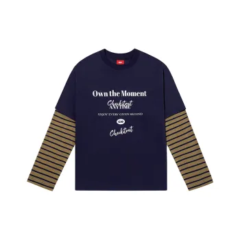 Checkitout Sweatshirt Unisex Dark Blue/Tea Brown