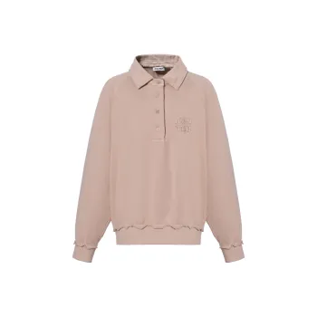 MIU MIU Logo Detailed Polo Sweatshirt