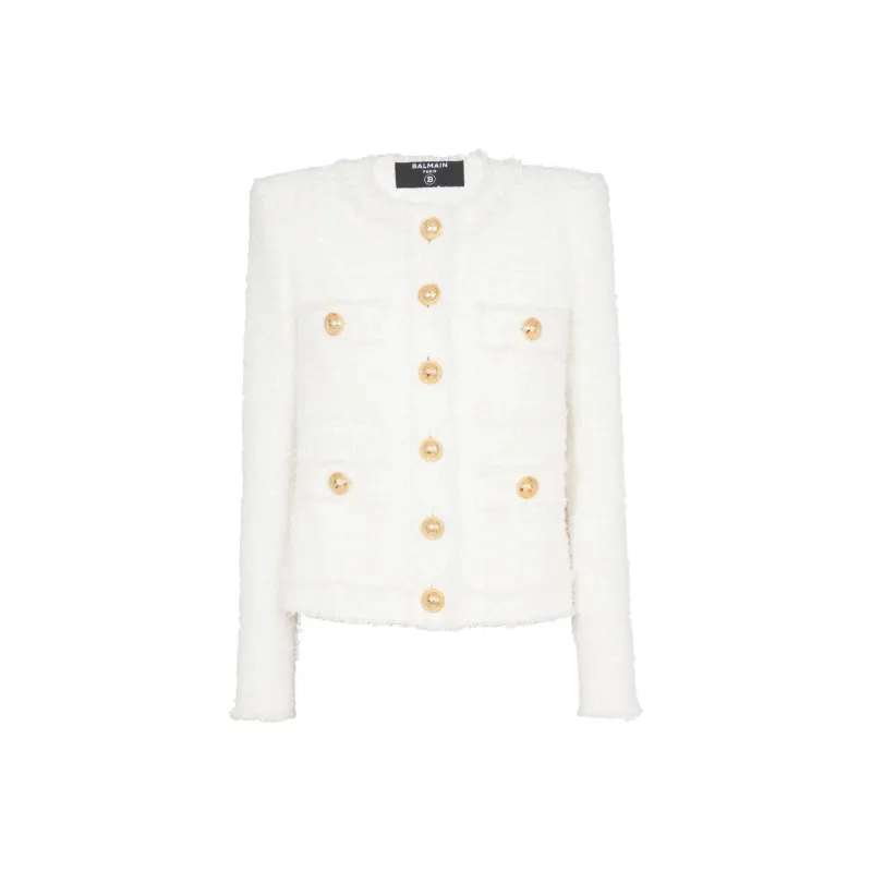 BALMAIN Cropped Tweed Jacket-0