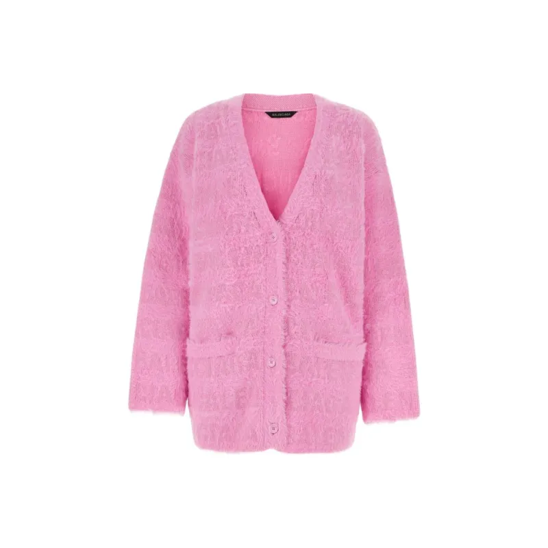Balenciaga Furry Cardigan 'Pink'-0