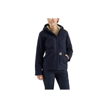 Carhartt 102694 Flame-Resistant Full Swing Quick Duck Jacket Jackets Coats Loose Fit Women's Dark Marine Blue