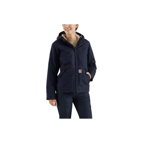 Carhartt 102694 Flame-Resistant Full Swing Quick Duck Jacket Jackets Coats Loose Fit Women's Dark Marine Blue