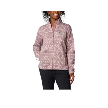 Columbia Sweater Weather Printed Full Zip Jacket Jacket Women's Pink