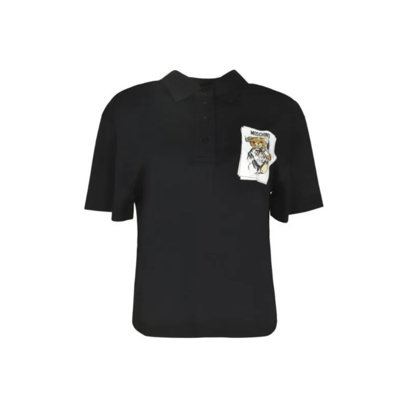 MOSCHINO Teddy Bear Printed Jersey Polo Top-0