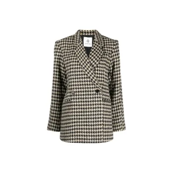 Anine Bing Kaia Houndstooth Double breasted Blazer